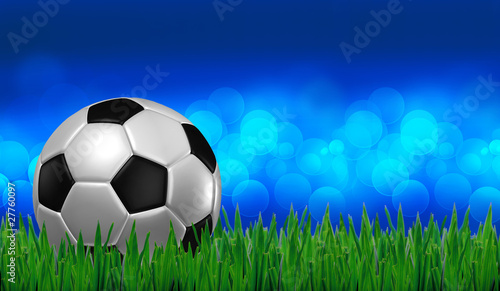 football on grass with blue lighting background