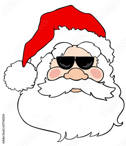 Santa Claus with sunglasses.