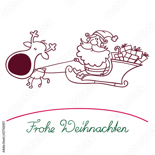 weihnachtsmann fährt schlitten