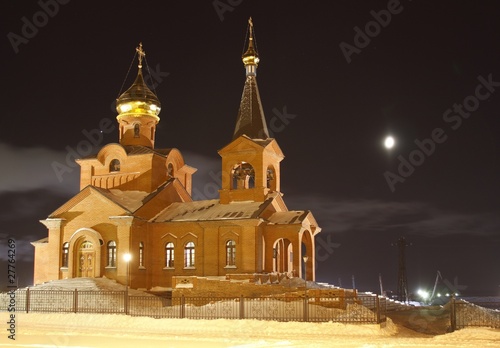 Свято-Введенская церковь, г. Дудинка. Ночная фотосъемка