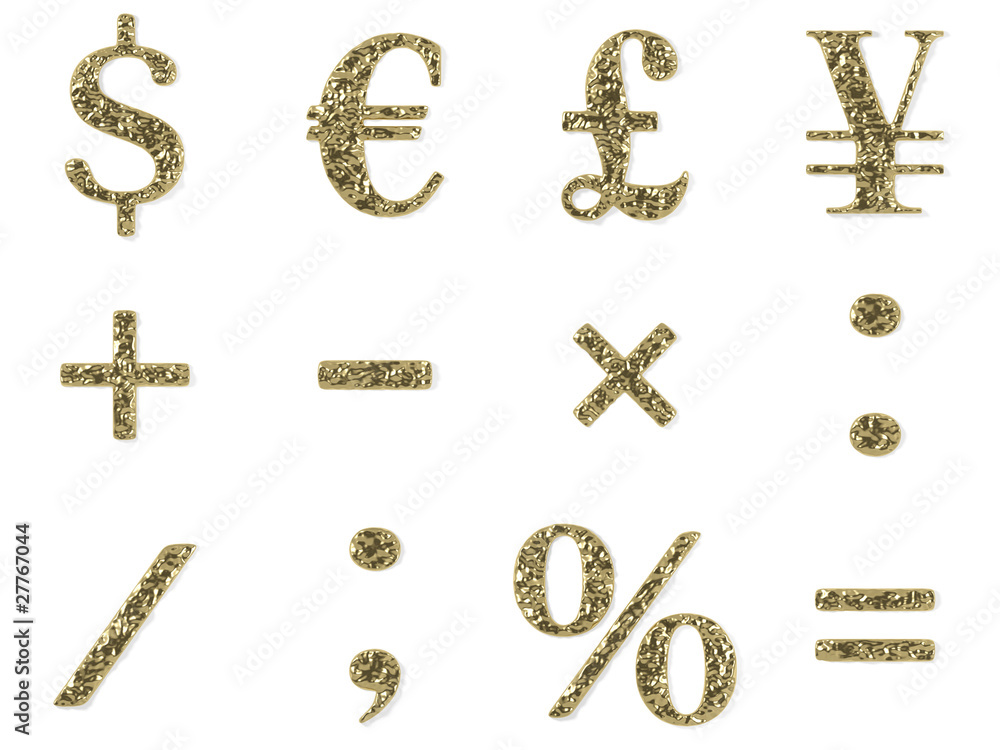 Naklejka premium gold font - symbols