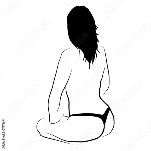 Sexy girl vector silhouette