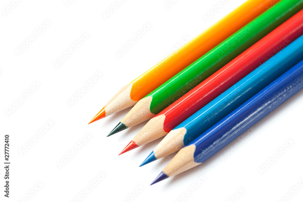 colored pencils isolated on white colored pencils isolated on white