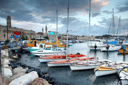 Classic Israel - old town and port in Acre also Akko in Western photo