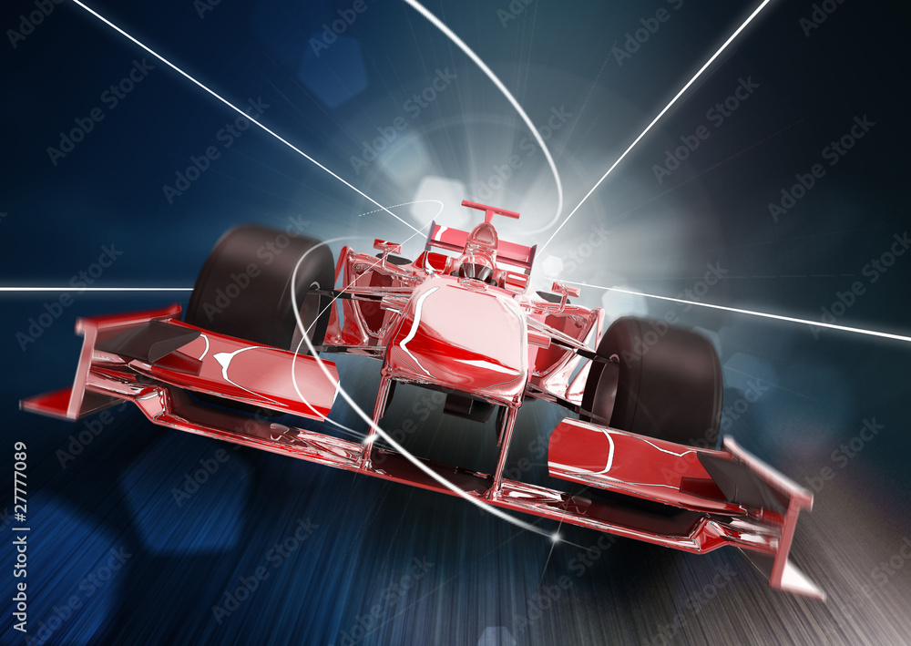 Fototapeta premium Renderowania 3D, koncepcja samochodu Formuły 1