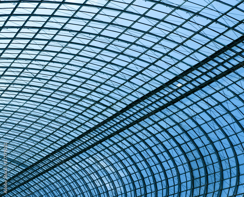 Fototapeta premium new ceiling inside light metro station