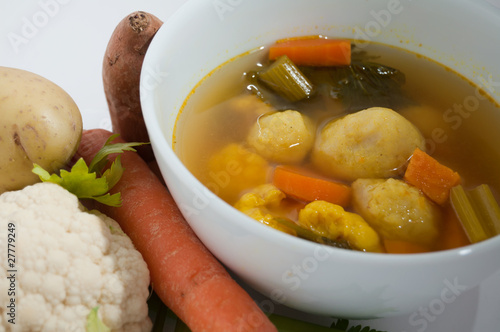 Vegetable and Soup on right