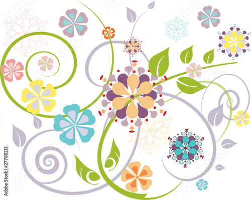 flowers modern ornament with many dilates