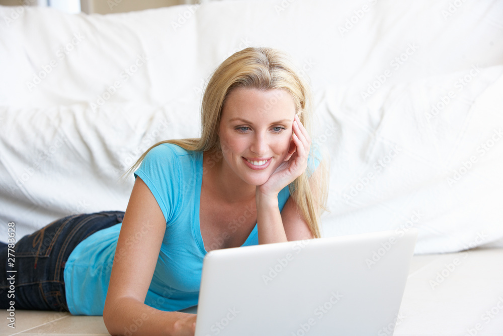 Young woman on her laptop computer Young woman on her laptop computer