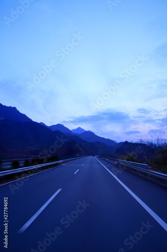 evening on the highway
