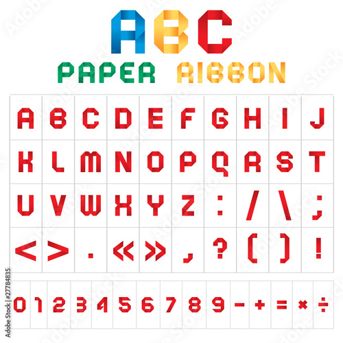 ABC colored font from paper tape