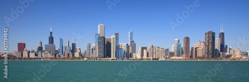 Chicago city skyline panoramic