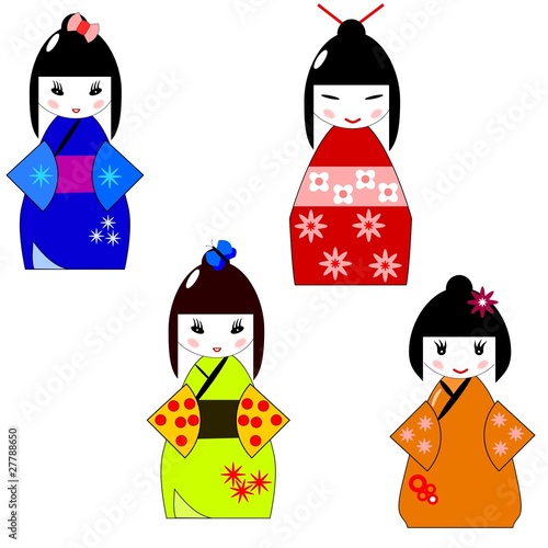 cute kokeshi dolls