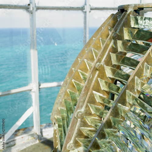 lighthouse's interior, Fresnel lens, Cayo Paredón Grande, Cuba photo