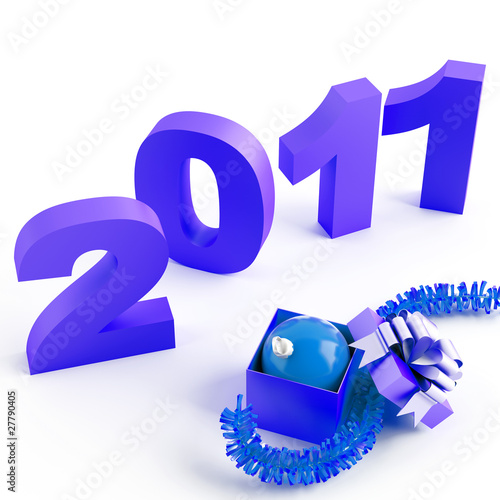 blue christmas sphere and n...