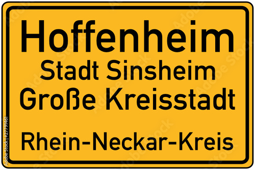 Ortstafel von Hoffenheim