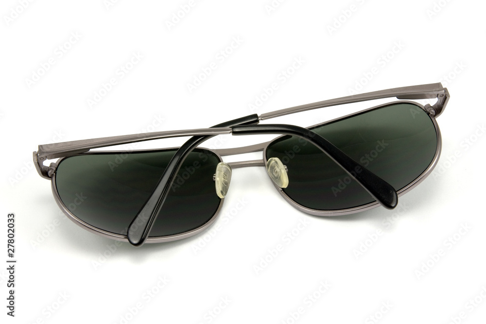 black stylish sunglasses isolated on white background black stylish sunglasses isolated on white background