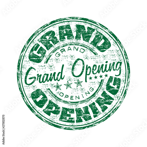 Grand opening rubber stamp