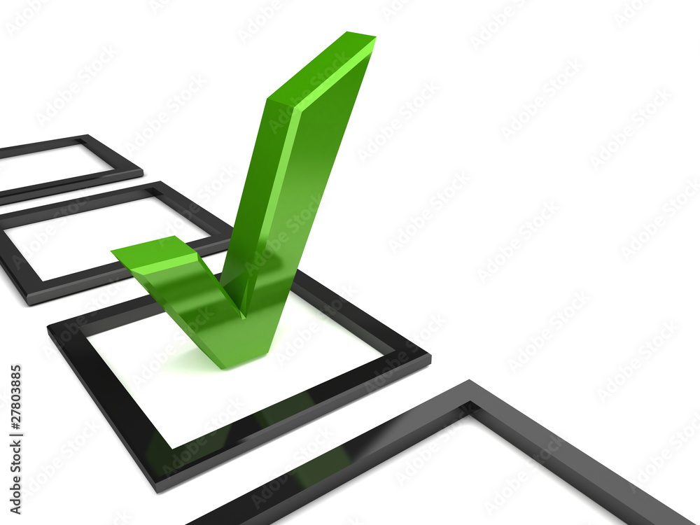 3d survey concept with checkmark 3d survey concept with checkmark