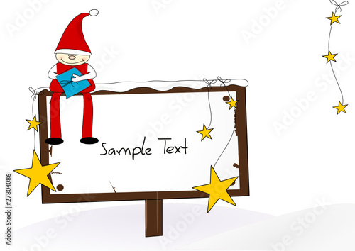 Wichtel Weihnachtself auf Plakat