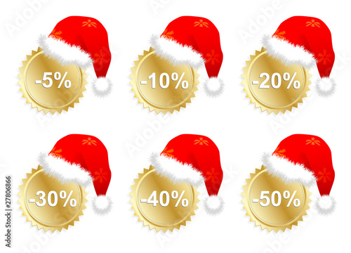 Six christmass business promo stickers