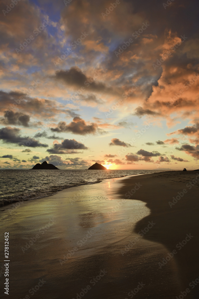 sunrise at lanikai beach, hawaii