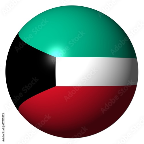 Free Download Kuwait flag sphere isolated on white illustration - GFXLoad