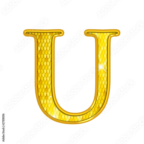 U - Alphabet Or avec écailles