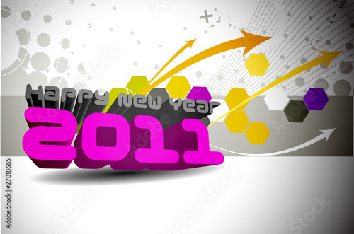 new year 2011 colorful design