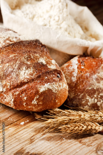 fresh bread on the table