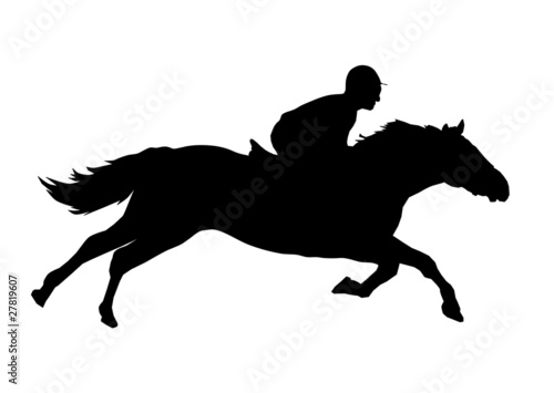 Silhouette of a jockey
