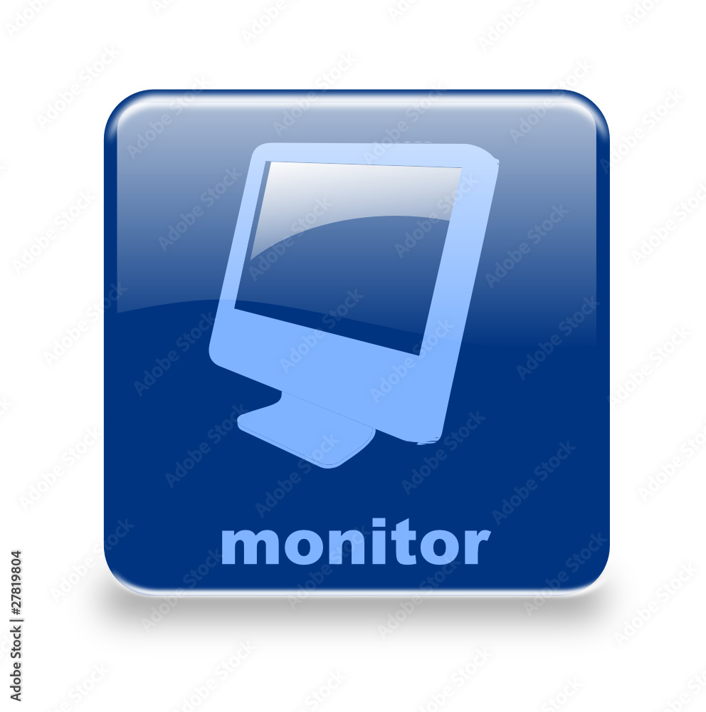 Button Monitor blau