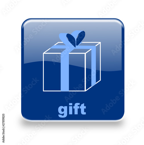 Button Geschenk blau