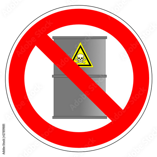 Panneau interdit aux bidons
