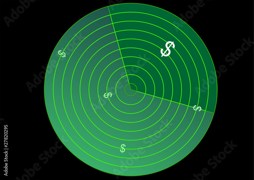 radar with dollar sign