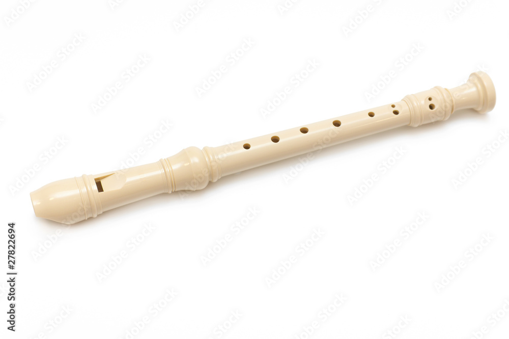 Soprano recorder (flute) isolated Soprano recorder (flute) isolated