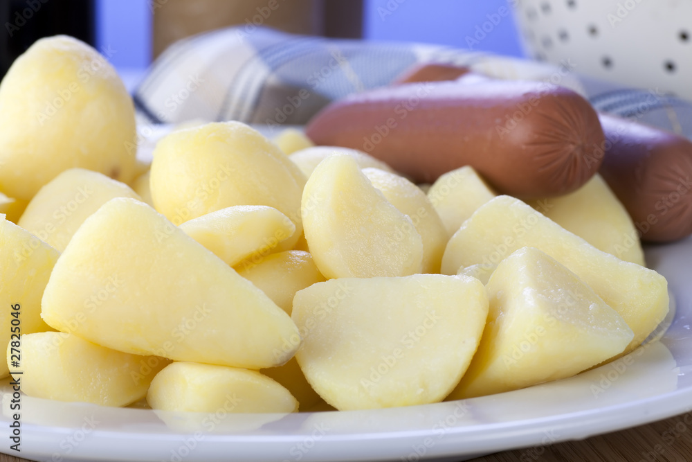 Raw Peeled Potatoes