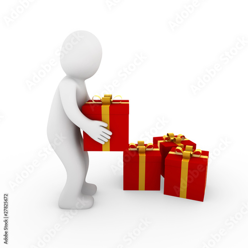 3d figur Geschenk hinstellen