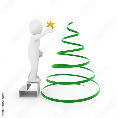 3d Figur stern auf Tannebaum