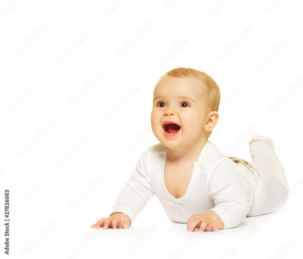 Adorable baby isolated on white