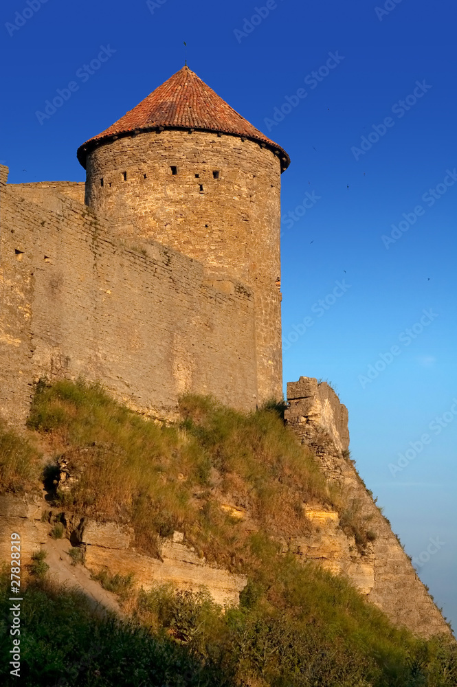 Medieval tower of citadel Belgorod Cetatea Alba Ukraine