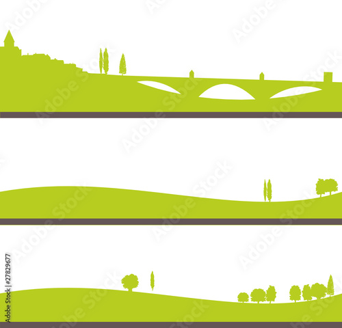 silhouette campagne et champs