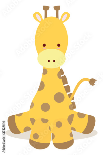 baby giraffe sit down like cute style