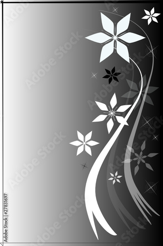 schwarze Karten Floral