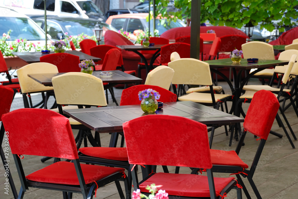 Naklejka premium Summer open air cafe