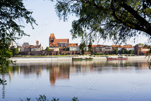 Panorama of Torun -Vistula river,Poland