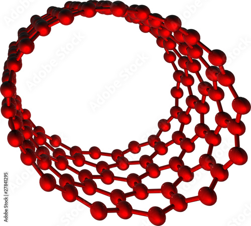 red isolated carbon nanotube on white photo