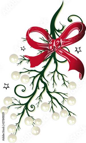 Weihnachten, Mistel, Mistelzweig, christmas, vector