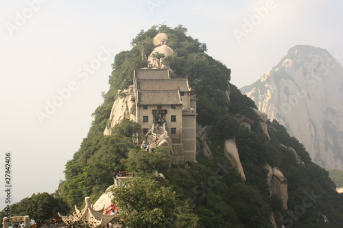 Pavilion at Hua Shang Mountain in China photo