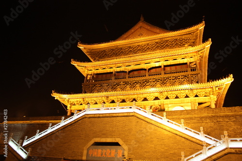 Old drum tower in the ancient Chinese city of Xian photo